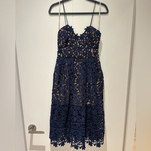 Navy Lace Self Portrait Dress